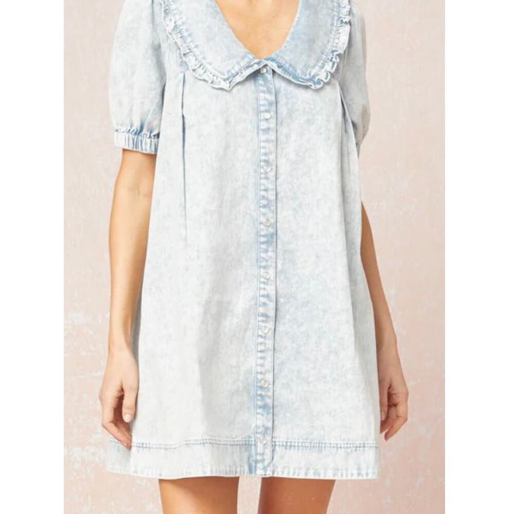 Entro Light Blue Denim Midi Dress